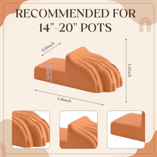 LemonRoad 12 Set Lion Paw Pot Feet for Outdoor Planters, Terra Cotta Cement - Image 2