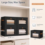 DIMJ Storage Bins with Lids - 5 Pack Large Fabric Closet Organizer with Window & Handles, Collapsible Decorative Storage Boxes for Shelves Under Bed, Books Clothes Blankets Sweaters Organization - Image 6