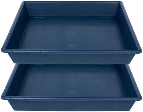 NIMYAU Square Plant Saucer 16 Inch 2 Pack, Plant Stand Plant Trays for Pots Heavy Duty Plastic Plant Saucers for Indoors Outdoors, Flower Pot No Holes Plant Lover Gardening Gifts by NIMYAU