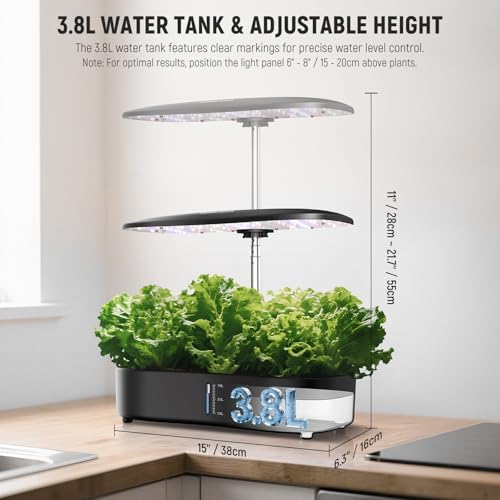 NEEWER Basics Hydroponics Growing System Kit with LED Plant Light/3 Growing Modes/12 Pods/Timer/LCD/Smart Quiet Pump, Touch Light Planter for Herb Garden Vegetables Flowers Indoor Gardening, HGS01 - Image 6