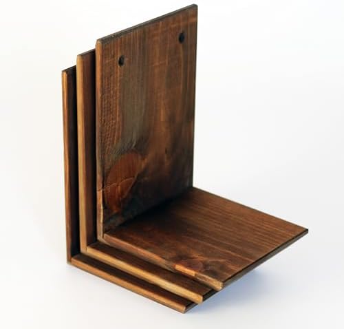Daniel's Plants Indoor Plant Wall Gallery Shelf Kit | Midcentury Modern Wooden Shelves | Wall Mounted L Shaped Floating Plant Shelves | Solid Wood | 3 Pack (Beveled Edge - Woodland Brown) by DanielsPlants