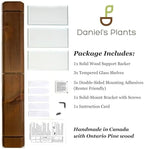 Daniel's Plants 3 Tiered Window Sill Plant Shelf (Real Wood & Glass) | Renter Friendly Window Shelves | Removable Indoor Plant Stand with Hook-and-Loop | Easy Setup | Solid Wood (Woodland Brown) - Image 4