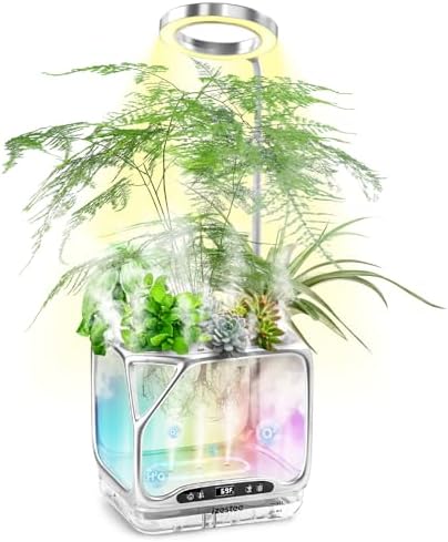 Aeroponics Growing System with Grow Light & Humidifier - Smart Indoor Garden, Visual Root Observation, RGB Mood Lighting, for Plants, Mushrooms - Desktop Hydroponic Planter by izestee-AeroponicsGrowing