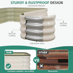4 in 1 Galvanized Raised Garden Bed, 6x2x1ft, 2Pack, White - Image 3