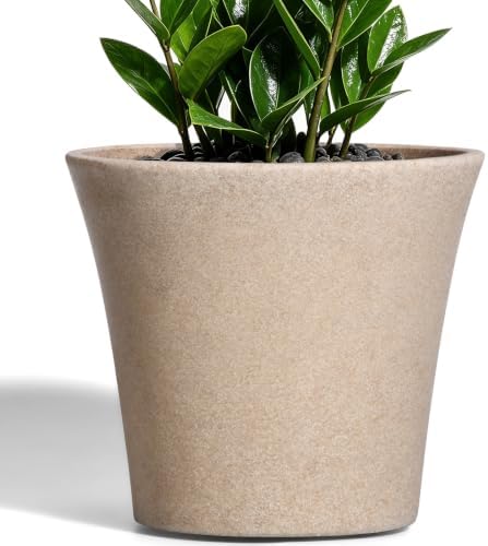 8 Inch Resin Plant Pots with Drainage Hole cone Decorative Flower Planter by Unknown