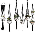GarveeLife 6PCS Macrame Plant Hangers,Metal Rings,Layered Display,Black by GarveeLife