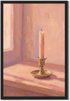 Still Life Candle Black Framed Wall Art, Minimalist Aesthetic Print by Unknown