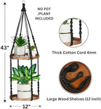 2 Tier Macrame Plant Hanger, Hanging Plant Shelf (12") - Image 3