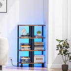 TUTOTAK Corner Shelf, 4-Tier Corner Bookshelf for Small Space - Image 6