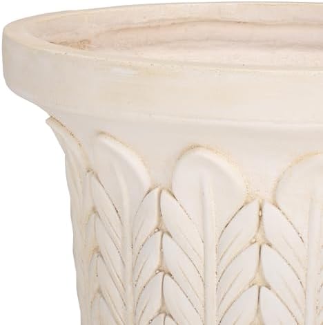 SAFAVIEH Outdoor Patio Furniture Collection - Apollo Off-White Planter Pot, Magnesium Oxide, Pedestal Urn Style (PAT5046A) - Image 7