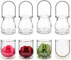 OUNONA 8Pcs Hanging Candle Holder Clear Tea Lights Christmas Decor Glass Plant Candle Holder, Fillable Hanging Glass Globes, Vintage Home Decor Plant Succulent Vase Hanger for Christmas Wedding by OUNONA