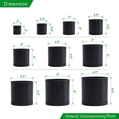 D'vine Dev 10-Pack Plastic Pots with Saucers, 2-6.5 in, Black, 74-S-B - Image 3