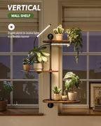 GENTINGBRO Window Plant Shelves 3-Tier with Grow Light Rotating Plant Stand - Image 4