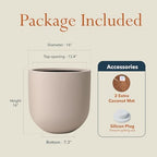 KUTE NEST 16" Premium Arco Fiberstone Outdoor Planter - Taupe - Image 2