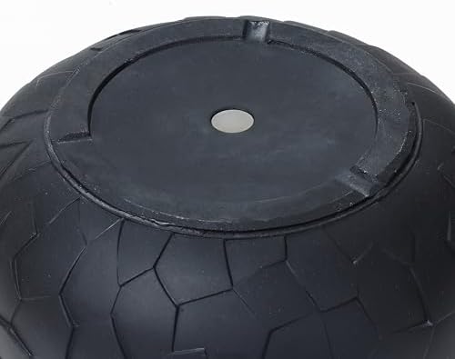LuxenHome 17.5" Dia Round Concrete Planter, Modern Black Geometric - Image 7