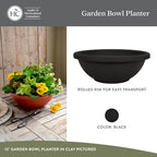 The HC Companies Garden Bowl Shallow Garden Bowl, 13 Inch, Black, 2-Pack - Image 2