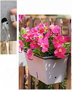 12 Inch Rectangular Self Watering Planter Indoor,Windowsill Herb Box, Outdoor Flower Pot Succulent with Iron Hanging Shelf for Railing Balcony Tabletop, 12 x 6.2+Hanging - Image 4