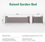 Elevated Raised Garden Bed,Outdoor Large Resin Patio Planter Box Stand Divisible with Drain Plug,Water Monitor for Plants Vegetables Flowers Fruits(Grey) - Image 2
