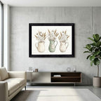 Framed Canvas Wall Art Vintage Watercolor Pitchers Cotton and Wheat Sage Green Gather Script Canvas Print Poster Black Frame Wall Decor for Farmhouse Dining Room Kitchen, Rustic Decor - Inch 24x36 - Image 7