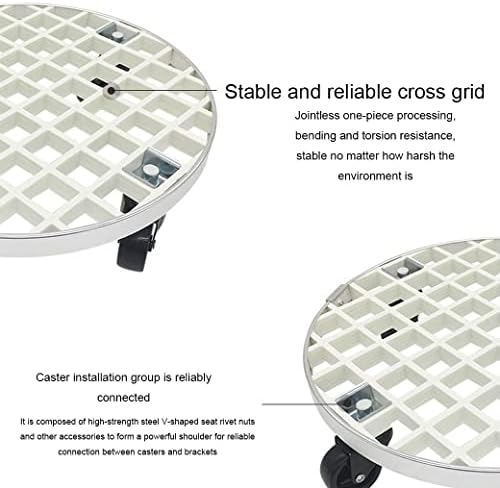 Plant Caddy with Wheels Heavy Duty,440Lb Capacity, Rolling Plant Stand, Planter Caddies Round Large Flower Pot Mover Plant Dolly Holder Planter Trolley Casters,Grey-40cm/16in - Image 5