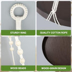 GREANER Brown Hanging Indoor Planters, 2 Packs Macrame Plant Hanger with Handmade Cotton, Hanging Plant Holder for Window Home Decor (Pots Not Included) - Image 3