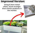LaLaGreen Wall Planter (16 in, 3 Pack) White Metal Rectangular Succulent - Image 5