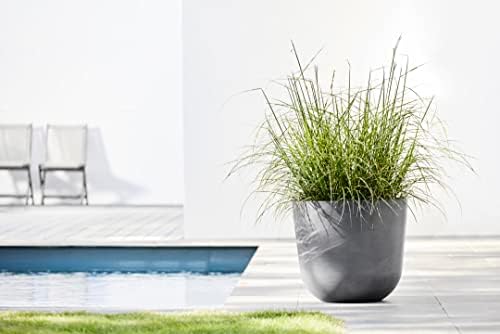 Ecopots Oslo Round Flower Planter, Grey, 17.75" - Image 4