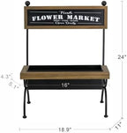 Rustic Wooden Planter Stand, Flower Market Design, 24 Inch - Image 6