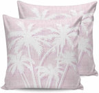 Throw Pillows 16x16 Set of 2, Tropical Palm Tree Waterproof Outdoor Pillow Covers with Insert, Vintage Lavender Exotic Botanical Plants Decorative Pillowcase Cushion for Patio, Garden, Couch by Unknown