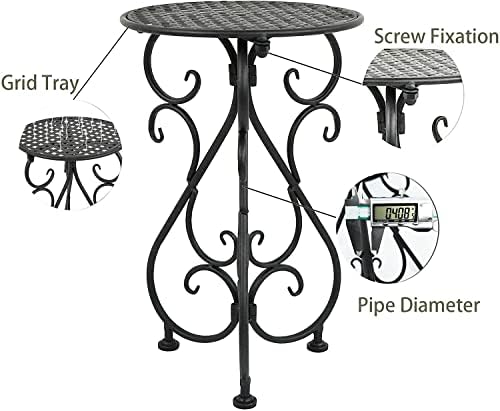 NAKUPE Metal Plant Stands 2 Pack, Heavy Duty Plant Pedestal 17" Tall, Single Flower Pot Holder for Indoor, Outdoor, Patio, Porch, Garden, Balcony, Black - Image 5