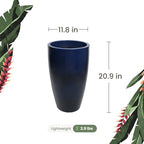 20.9" Tall Planter, Indoor/Outdoor Planter, Eco-Friendly Resin Pot, Blue - Image 6