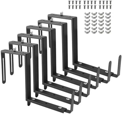 Window Box Bracket,Adjustable Planter Box Brackets,Black,6Pack by XZWMY
