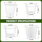 Self-Watering Pots for Indoor Plants, 16-Pack Self Watering Planter with Drainage Holes, Small African Violet Pots with Water Indicator, 10-Pack 5''/6-Pack 6.7'' Orchid Pot, White - Image 4
