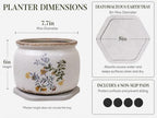 Rustic Cottage Ceramic Plant Pot with Decorative Saucer, Plant Lover Gifts - Image 3