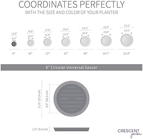 Crescent Garden Universal Round Planter Saucer, Durable Drainage Dish for Plant Pots, Heavy-Duty Plant Dishes Saucer, Indoor & Outdoor Plant Trays - Caviar Black (8.5 inch Inner, 11 inch Outer) - Image 3