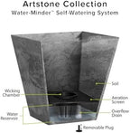 Root & Vessel Self Watering Wall Planters for Indoor or Outdoor Plants, Unique Marbled Wall Pot, Made of Eco-Friendly Blend of Stone and Plastic, Gray, 8.5" - Image 3