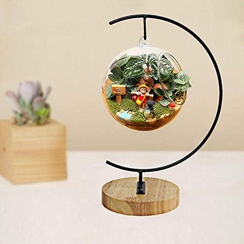 YY YEARCHY 11-inch Ornament Display Stand with Wooden Base Metal Hook Tabletop Holder for Hanging Glass Globe Ball Gifts - Image 2