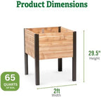Gardener's Supply Company Raised Garden Bed Elevated Cedar Planter Box | 2' x 2' Heavy Duty Standing Garden Planters for Outdoor Plant Vegetables & Flower Gardening Perfect for Patio, Lawn & Backyard - Image 2