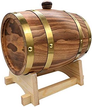 1.5L Oak Aging Barrels Whiskey Barrel Dispenser Home Wine Bucket Whiskey Barrel for Wine, Spirits, Beer, and Liquor Light Yellow (with baked oak chips) - Image 3