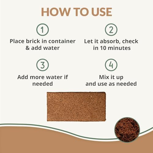 Coco Coir 650gm Bricks + Worm Castings + Mycorrhizal Inoculant + Neem Meal Fertilizer + Organic Biochar for Plants - All Natural Soil Amendments for Plants - Organic Coco Coir for Plants & Gardening - Image 3