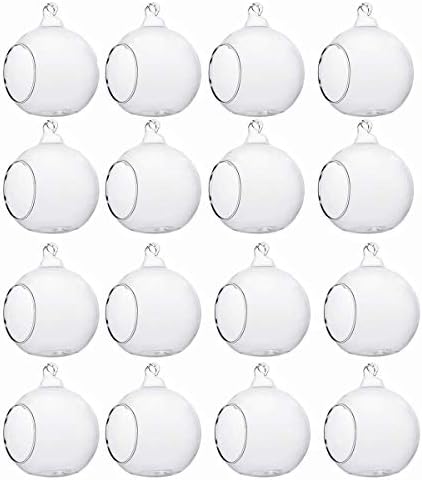 Pack of 24 Hanging Glass Orbs Hanging Glass Globe Terrariums Without 2 Side Hole for Candle Holder, TeaLight Holder Candlestick for Wedding Decor - Image 7