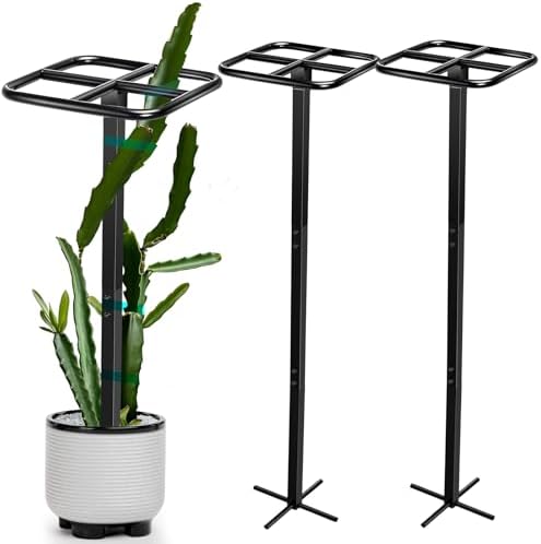 MorningRo 2 Pack 12 x 48 Inch Dragon Fruit Trellis Adjustable Garden Metal Plant Climbing Support with Wide Stretch Ties for Outdoor Vertical Gardens Vining Plants - Image 7