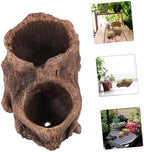 Hemoton Imitation Tree Stump Planter Vintage Cement Pot for Plants - Image 7