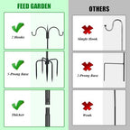 FEED GARDEN Heavy Duty Shepherds Hook 108" Double Hooks Adjustable (44/60/76/92/108") - Metal 5-Prong Base, 12lb Capacity - Easy Assembly Bird Feeder Pole for Hanging Planters, Lanterns, Wind Chimes - Image 5