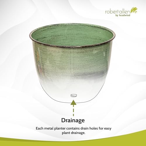 Headwind Glazed Ironstone Hamilton Collection Decorative Plant Pot – 14" Evergreen Pot – Lightweight & Durable with Drainage Flower Pots for Indoor Plants & Outdoor Planter Use by Robert Allen - Image 6