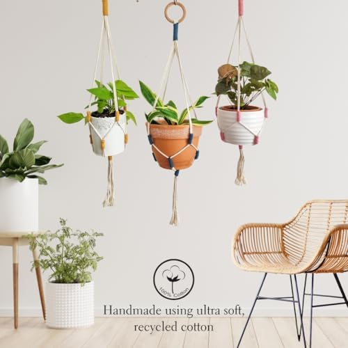 Handmade By Uruba Color Block Plant Hangers (Cozy Oasis) - Image 3