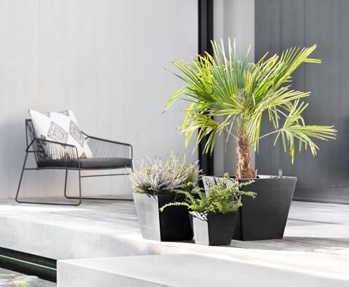 Ecopots Rotterdam Square Flower Planter, Pure White, 15.75" - Image 6