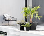Ecopots Rotterdam Square Flower Planter, Grey, 12" - Image 6