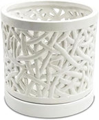 Large Ceramic Orchid Pot with Holes, 6 Inches Wide, for Indoors or Outdoors with Woven String Cut Out Design, Orchid Planters, Orchid Gifts (String Cut Out Design) by Desquiggle