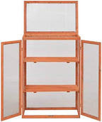 Wooden Portable Greenhouse, Garden Greenhouse Raised Flower Planter with 2 Shelves and 2 Doors, Garden Portable Mini Greenhouse Cabinet for Outdoor Indoor Use 29.5"x18.5"x42.9" -AA - Image 4